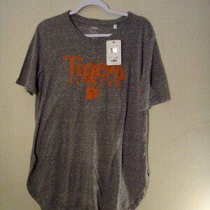 Pressbox Clemson Tigers Shirt Women L Short Sleeve Gray
